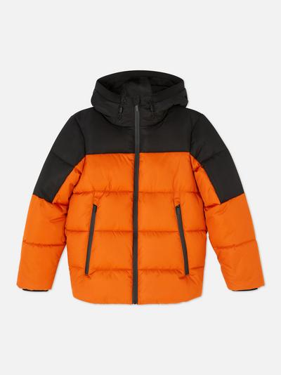 Color Block Chunky Puffer Jacket