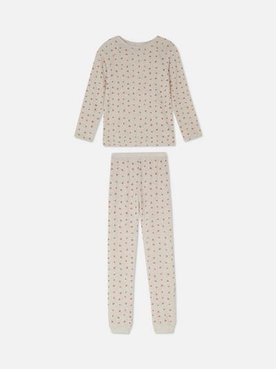 Superzachte pyjama met hartjesmotief