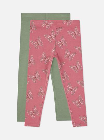 2-Pack Print & Solid Stretch Cotton Leggings