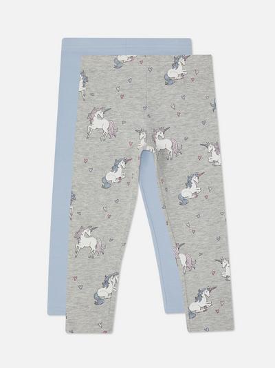 2-Pack Print & Solid Stretch Cotton Leggings
