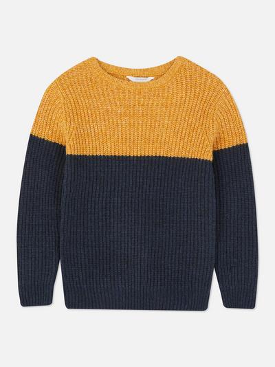 Two-Tone Knit Sweater