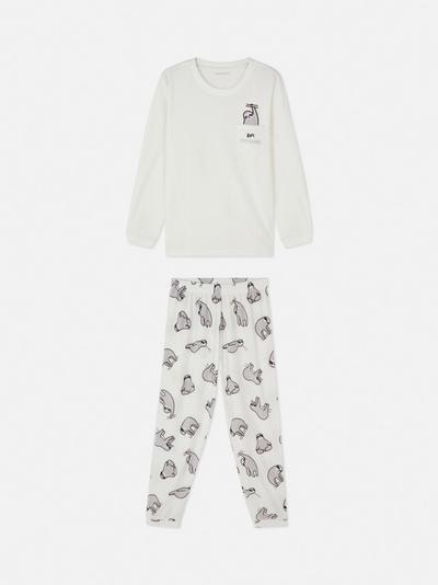 Fleece Embroidered Pajama Set