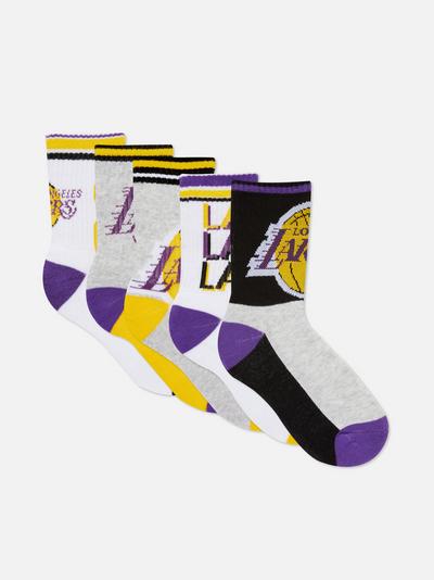 5 paia di calzini alla caviglia Los Angeles Lakers