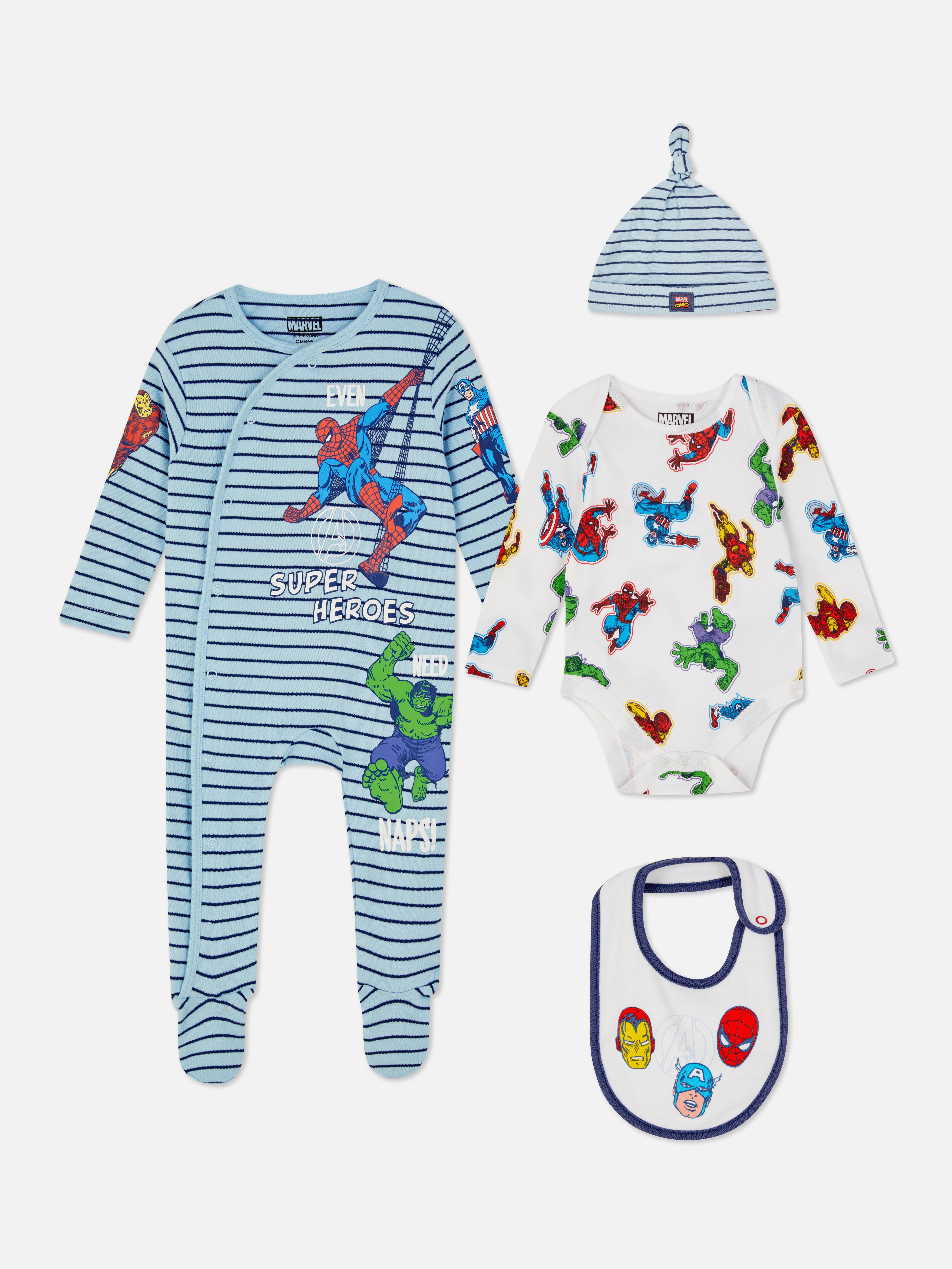 Pack de 4 prendas para recién nacidos de Marvel | de moda para bebé | Moda para bebés y recién nacidos | Ropa para niños | Todos los productos Primark | Primark España