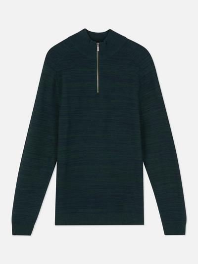 Zip-up Knitted Cotton Jumper
