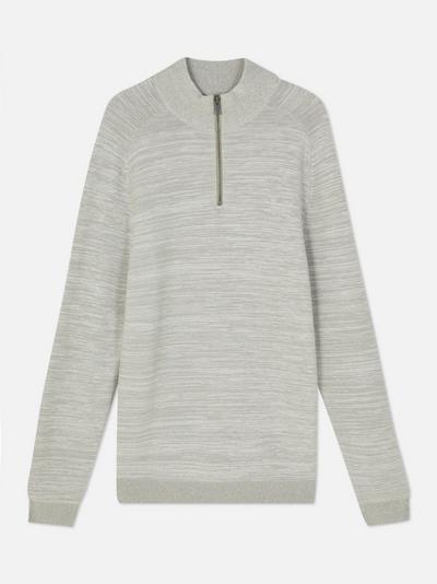 Zip Knitted Cotton Sweater