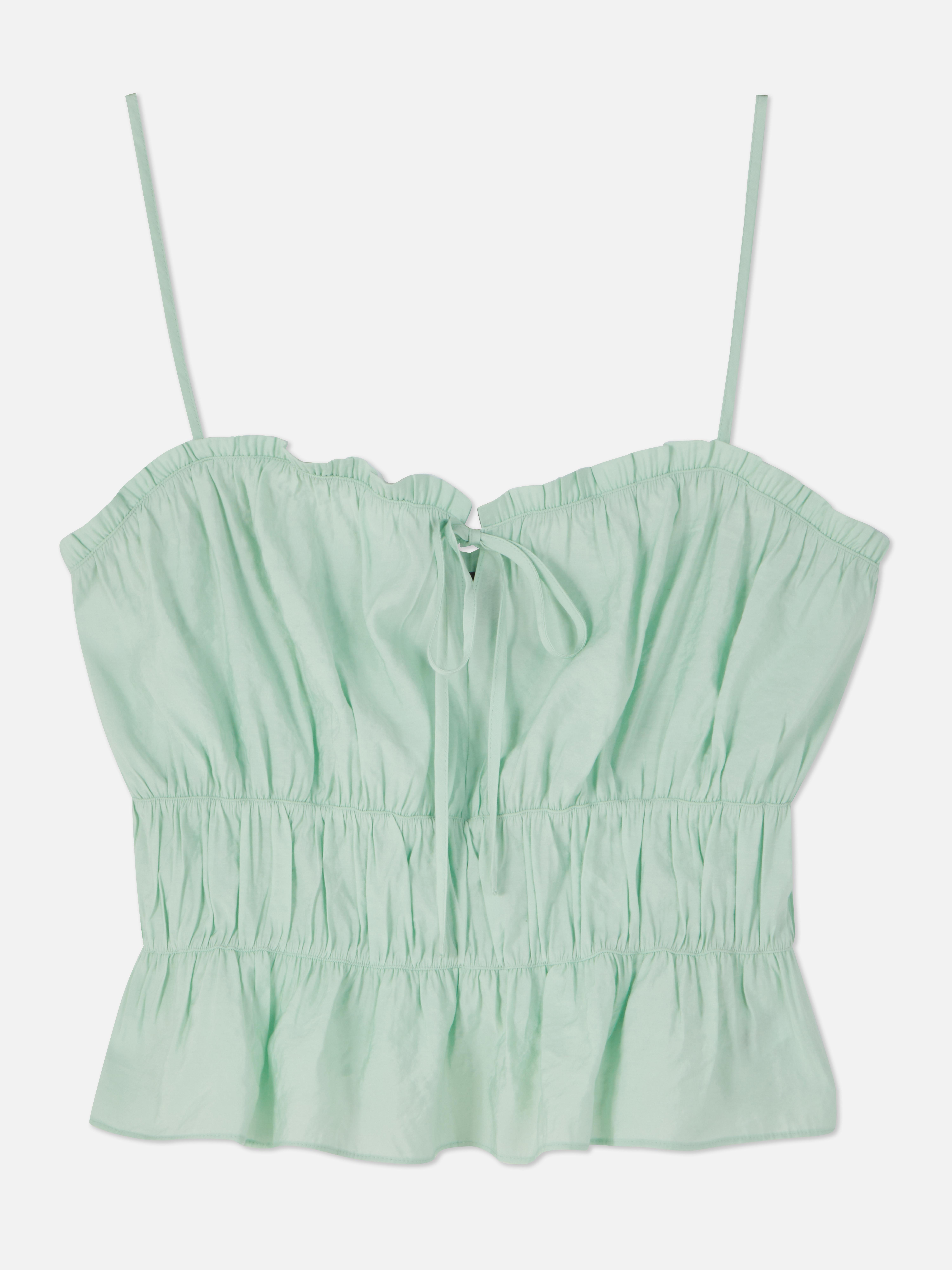 Shirred Ruffle Cami Camis Women's Tops Women's Style Our