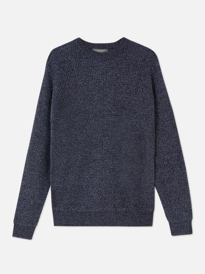 Waffle Knit Cotton Sweatshirt