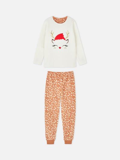 Pyjama mit Rentiermotiv aus Kunstsherpa