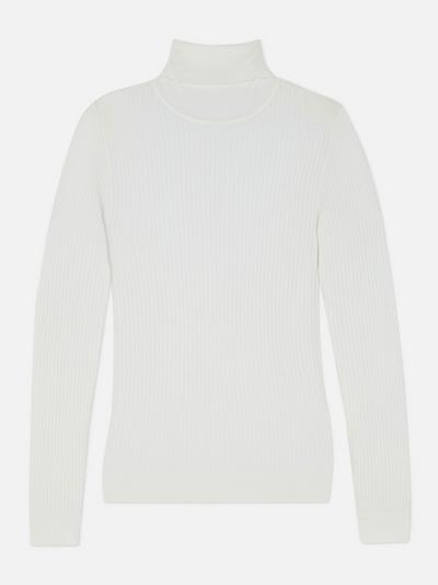 Ribbed Roll Neck Sweater