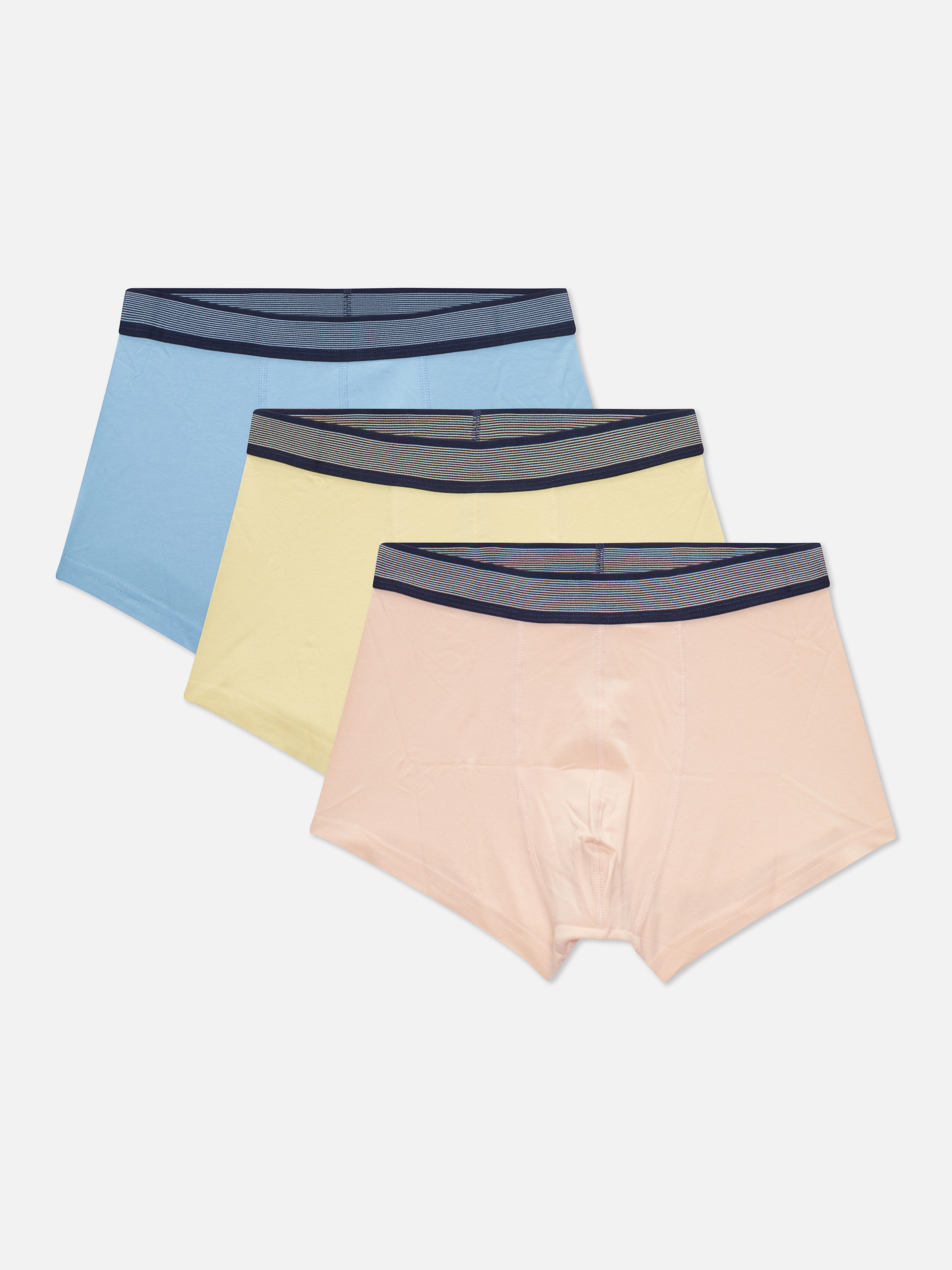 Gestreifte Boxershorts in Blockfarben, 3erPack Unterwäsche für