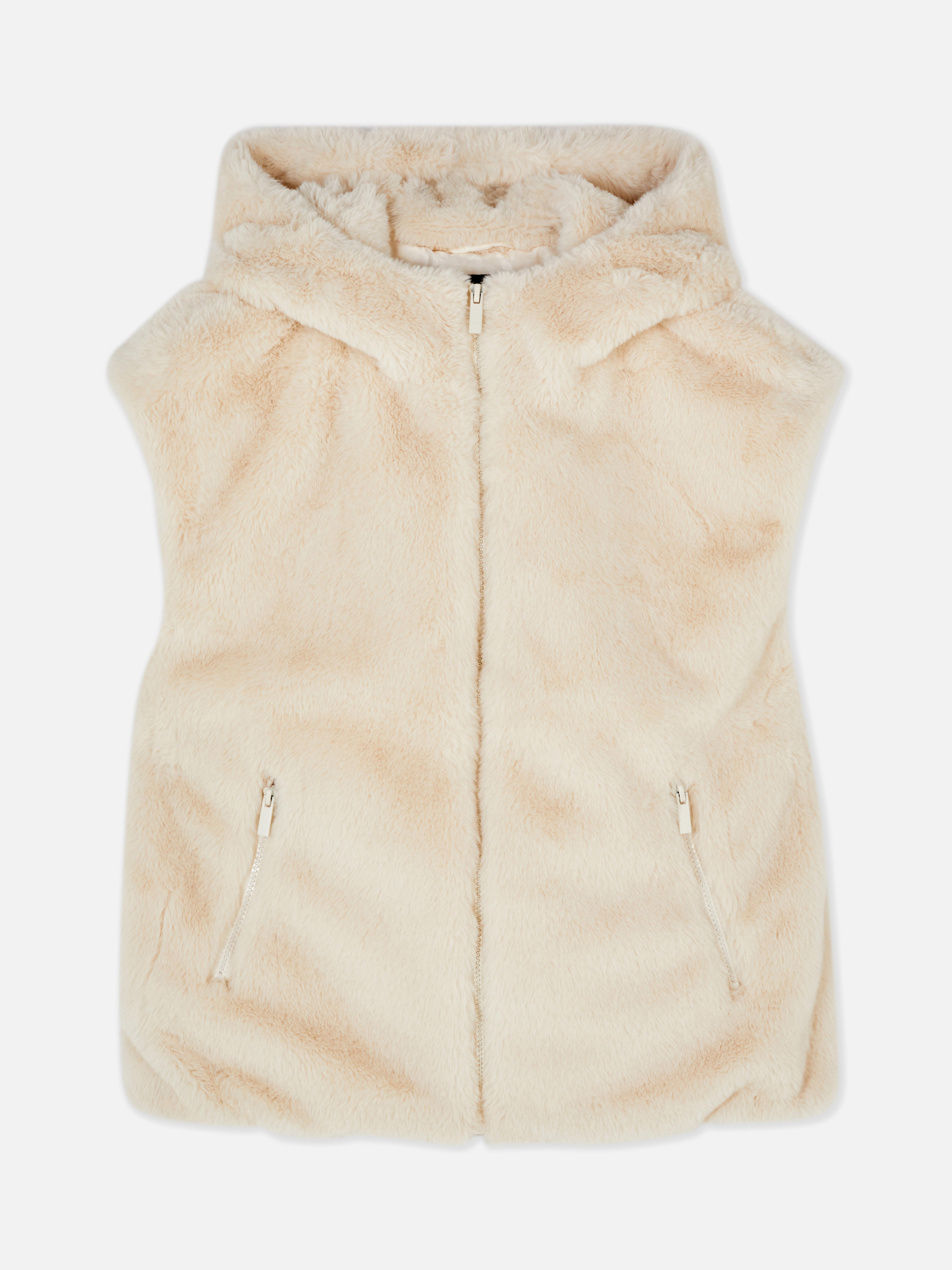 Hooded Faux Fur Gilet Women's Jackets & Coats Women's Clothing