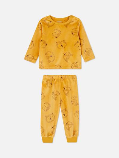 Pyjama aus Minkystoff mit Tier-Print
