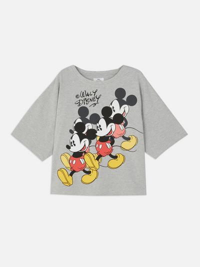 Bombažna majica škatlastega kroja Disney Miki Miška