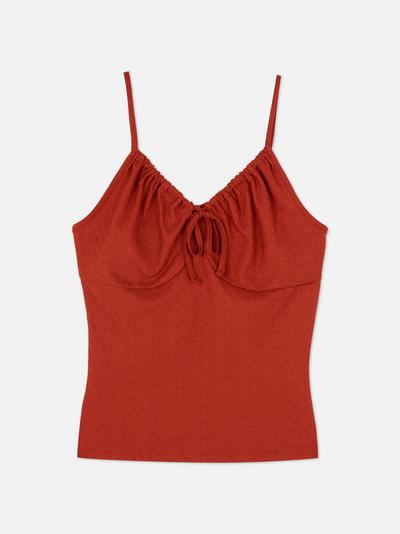 Ruched Tie Front Cami