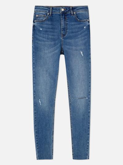 Push-up skinny jeans met hoge taille
