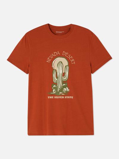 T-shirt en coton à imprimé graphique Nevada Desert