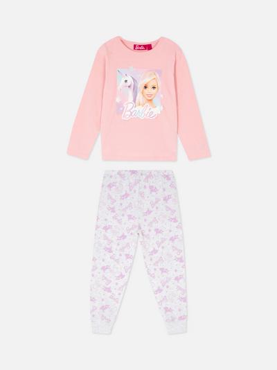 Katoenen pyjama met Barbie- en eenhoorprint