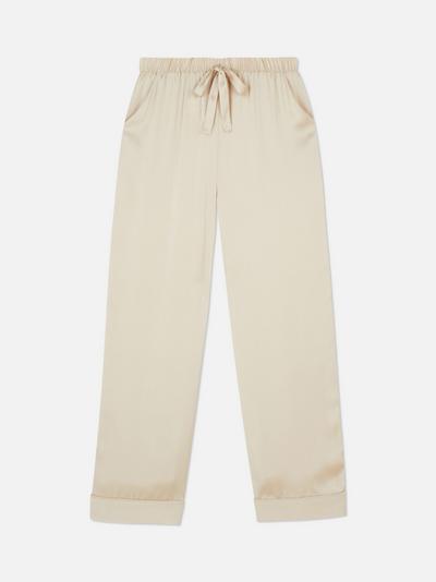 Pantalon de pyjama en satin avec cordon de serrage