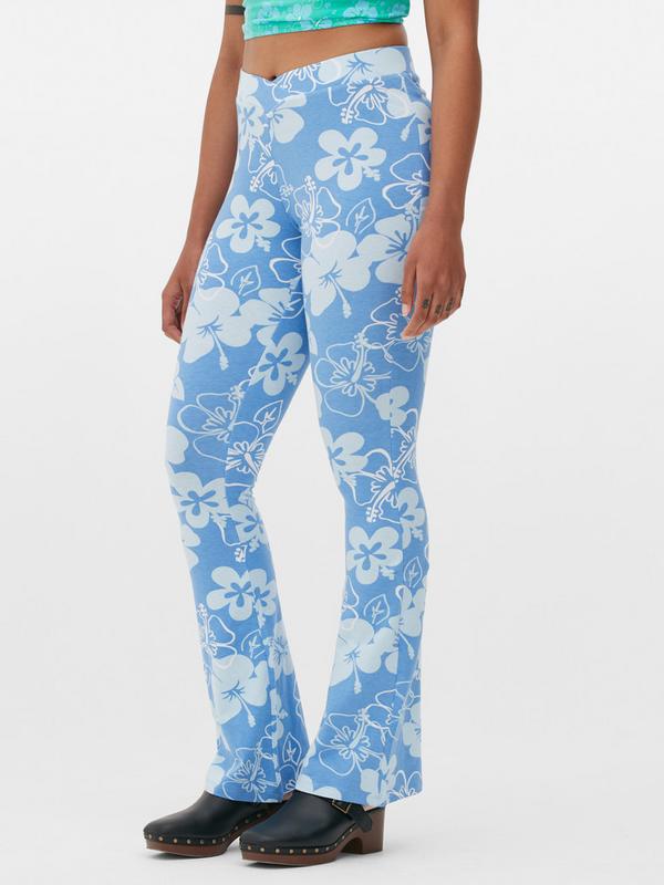 Floral Printed Flare Pants