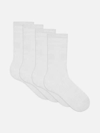 Pack de 4 pares de calcetines de caña alta de canalé