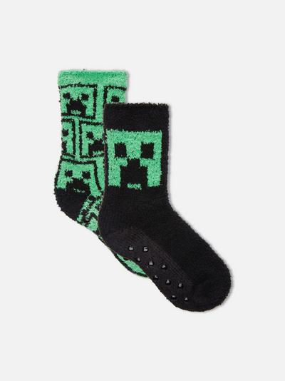 Lot de 2 paires de chaussettes duveteuses Minecraft