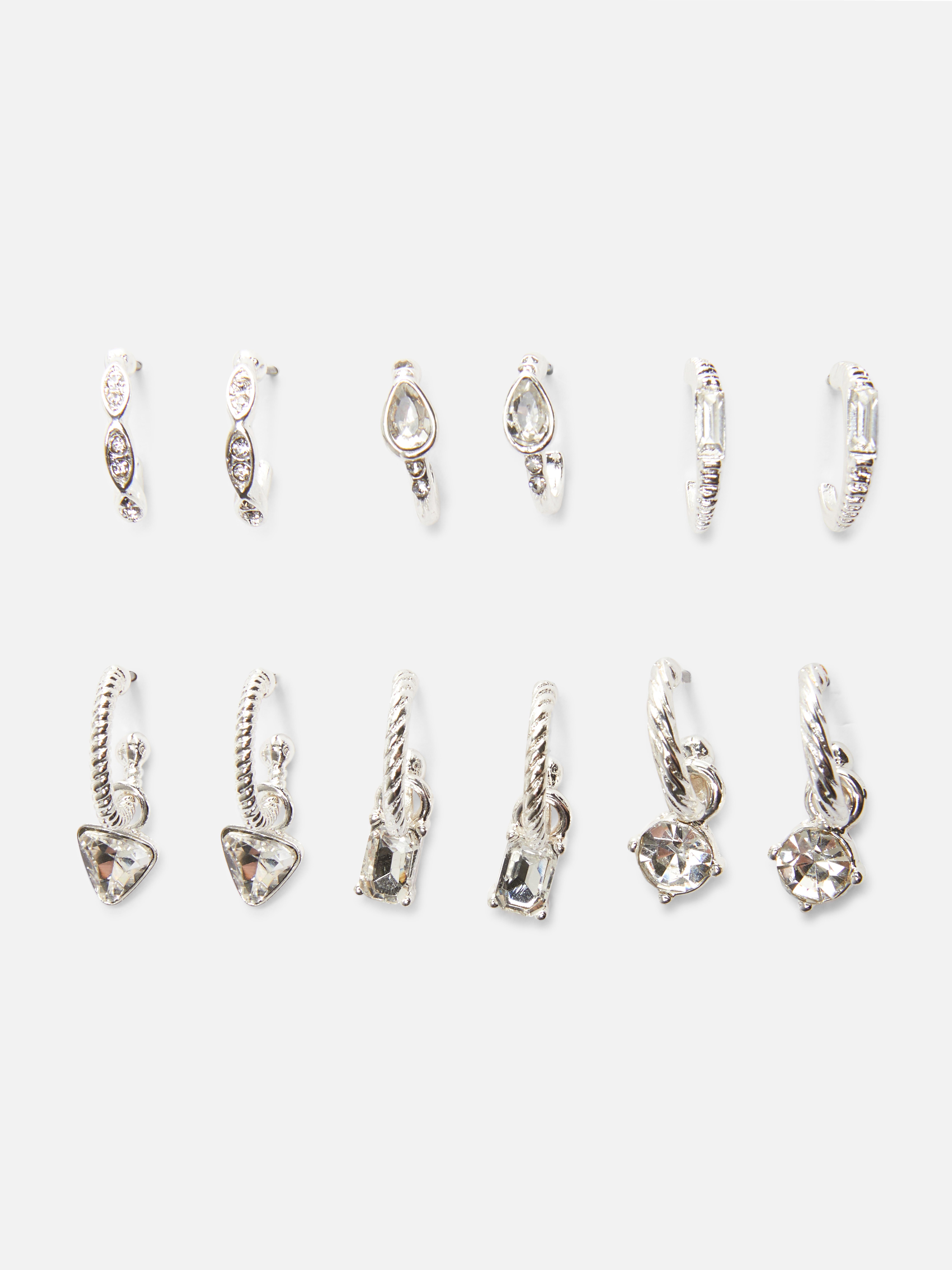 Oorbellen met edelstenen, set van 6 Oorbellen Kettingen, oorbellen