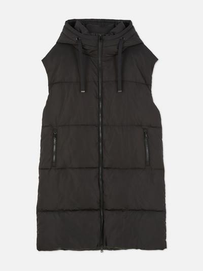Hooded Extra Long Gilet
