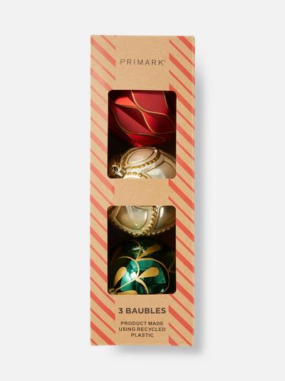 3-Pack Christmas Baubles