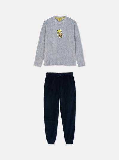 Bestickter „The Simpsons“ Pyjama aus kuscheligem Fleece