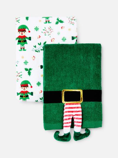 2 Pack Christmas Tea Towels