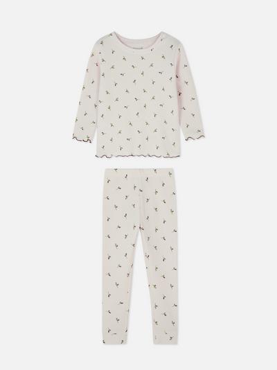 Pijama de punto de gofre estampado