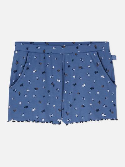 Floral Ribbed Pyjama Shorts