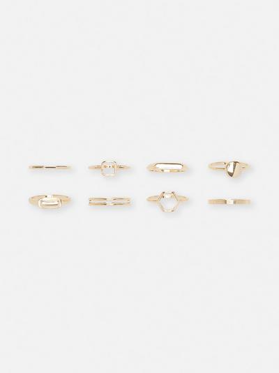 Pack de 8 anillos geométricos