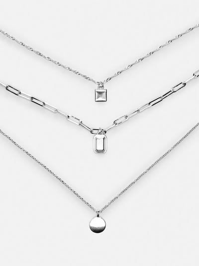 3 Layered Geometric Necklaces