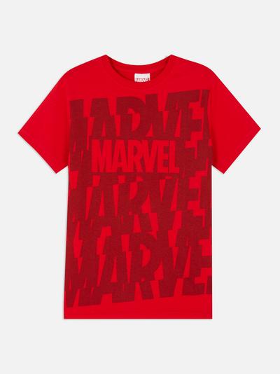 T-shirt in cotone con logo effetto ottico Marvel