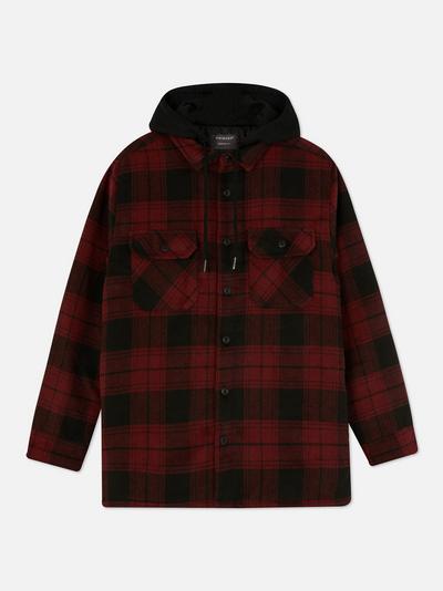 Hooded Checked Over Shirt