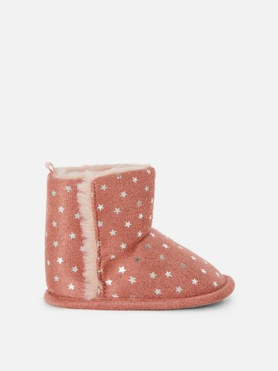 Star Print Bootie Slippers