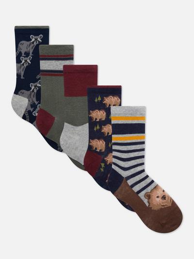 5-Pack Animal Ankle Socks