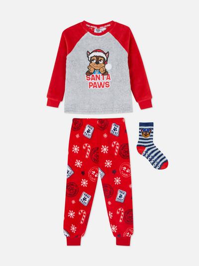 Set de regalo navideño de pijama y calcetines de zapatilla de La Patrulla Canina