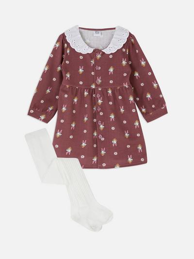 Disney Daisy Duck Floaty Button-Up Dress and Tights Set
