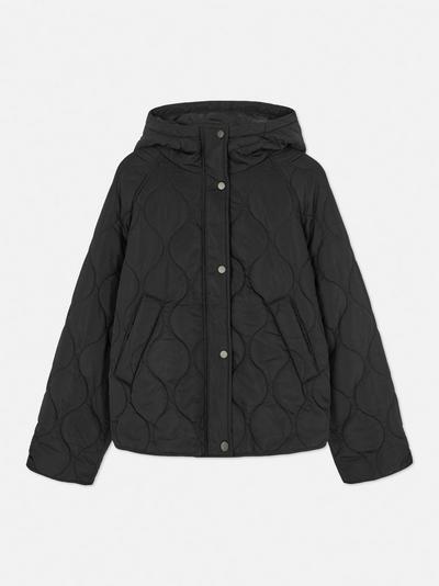 Short Hooded Quilted Jacket