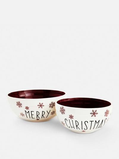 2 Pack Merry Christmas Mixing Bowls