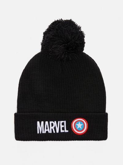 Marvel Pompom Ribbed Beanie Hat