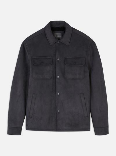 Faux Suede Lined Overshirt