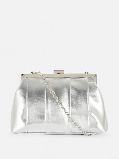 Metallic Pleated Clutch Bag