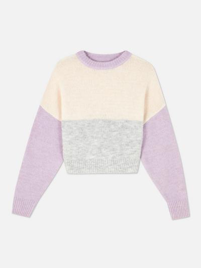 Korte trui met kleurvlakken