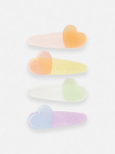 4-Pack Heart Fashion Clips