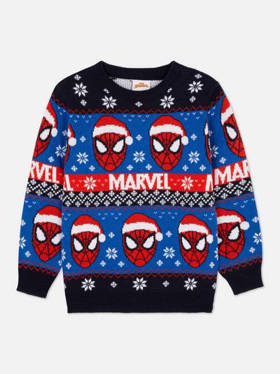 Gebreide kersttrui met Marvel Spider Man-print