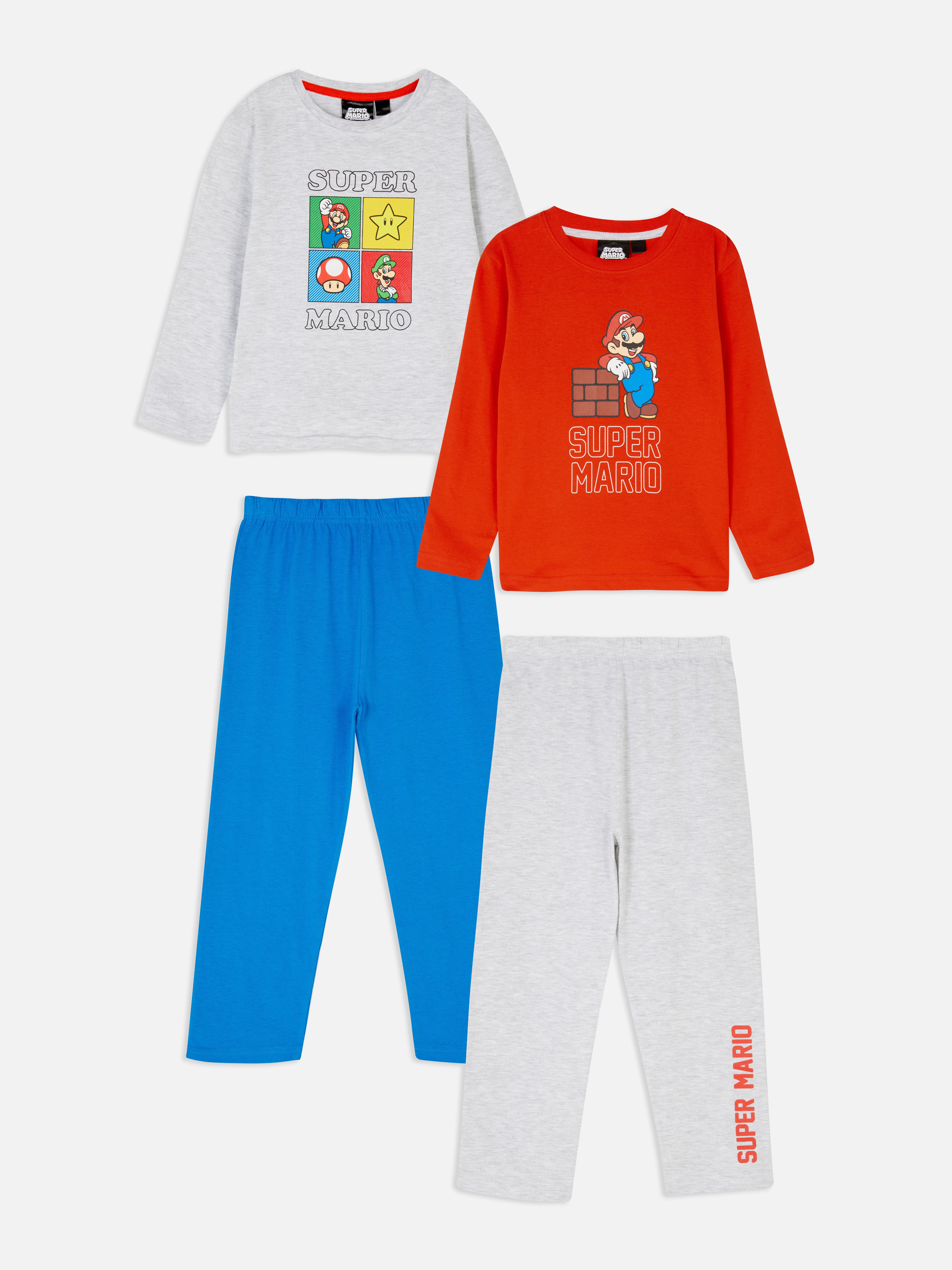 Pack de 2 pijamas de manga larga de Super Mario | Pijamas para niños | Moda para niños | Ropa para niños | productos Primark | Primark España
